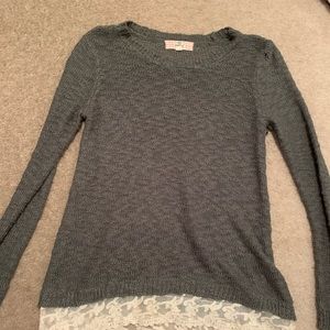 Sweater with lace on bottom